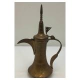 Vintage Etched Brass Turkish Style Teapot 11"