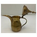Vintage Etched Brass Turkish Style Teapot 9" (Needs Repair) 5 1/2" Teapot & Incense Burner 3"