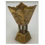 Vintage Etched Brass Turkish Style Teapot 9" (Needs Repair) 5 1/2" Teapot & Incense Burner 3"