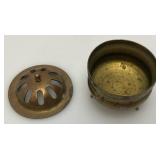 Vintage Etched Brass Turkish Style Teapot 9" (Needs Repair) 5 1/2" Teapot & Incense Burner 3"