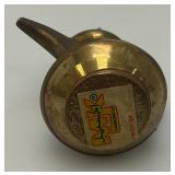 Two Vintage Etched Brass Turkish Style Teapots 4 1/2" And Brass Teapot 4 3/4" x 5"