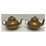 Vintage Brass Teapots 4 1/2" x 5"