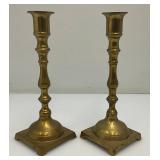 Set Of Four Heavy Brass Candle holders 7 3/4"