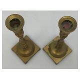 Set Of Four Heavy Brass Candle holders 7 3/4"