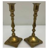 Set Of Four Heavy Brass Candle holders 7 3/4"