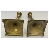 Set Of Four Heavy Brass Candle holders 7 3/4"