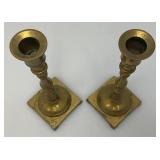Set Of Four Heavy Brass Candle holders 7 3/4"