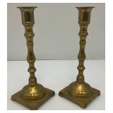Set Of Four Heavy Brass Candle holders 7 3/4"