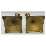 Set Of Four Heavy Brass Candle holders 7 3/4"