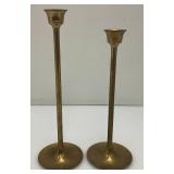 Set Of Four Brass Candle holders Tallest Being 9"