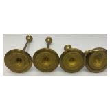 Set Of Four Brass Candle holders Tallest Being 9"