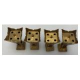 Set Of Four Vintage Etched Brass Saudi Arabia Brass Incense Burners 3"