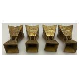 Set Of Four Vintage Etched Brass Saudi Arabia Brass Incense Burners 3"