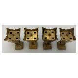 Set Of Four Vintage Etched Brass Saudi Arabia Brass Incense Burners 3"