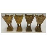 Set Of Four Vintage Etched Brass Saudi Arabia Brass Incense Burners 3"