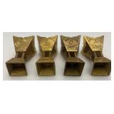Set Of Four Vintage Etched Brass Saudi Arabia Brass Incense Burners 3"