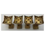 Set Of Four Vintage Etched Brass Saudi Arabia Brass Incense Burners 3"