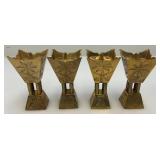 Set Of Four Vintage Etched Brass Saudi Arabia Brass Incense Burners 3"