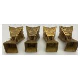 Set Of Four Vintage Etched Brass Saudi Arabia Brass Incense Burners 3"
