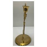 Vintage Heavy Brass Santa Candle Holder 9 1/2"