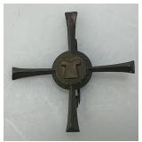 WWII German Religious Trier 1933 Holy Jesus Tunic Tinne Cross Pin Badge 1 3/4"