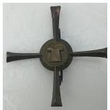 WWII German Religious Trier 1933 Holy Jesus Tunic Tinne Cross Pin Badge 1 3/4"