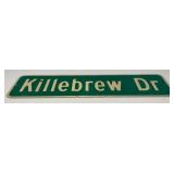Vintage Reflective Aluminum KILLEBREW Dr. Street Sign 9" x 36"