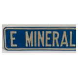 Vintage Reflective Heavy metal  E Mineral PD Blvd Sign 8" x 36"
