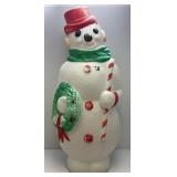 Vintage 45" Snowman Blow Mold (Needs Light) Has Cracked Spot On Top Of Hat