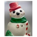 Vintage 45" Snowman Blow Mold (Needs Light) Has Cracked Spot On Top Of Hat