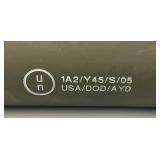 44" Heavy metal U.S. Military 120MM Cartridge Canister