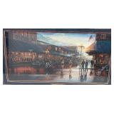 25" x 41" Framed Behind Glass Greg Benson Limited Edition 269/9500 "Deadwood" Print With Hidden Images Of Cowboys And Indians And COA