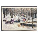 28" x 38 Framed Behind Glass KEN ZYLLA "Rush Creek Trail" Print 910/9600