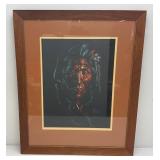 27" x 33" Framed Behind Glass Nancy Mclaughlin Powell 1932-1985 Native American Print