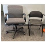 office chair and plastic chair