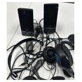 Assorted speakers and headsets