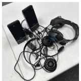 Assorted speakers and headsets