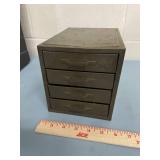 LOT of Parts Storage Organizers - Husky Plastic Bins with Miscellaneous Hardware & Vintage (Antique) Small Metal w/ Drawers