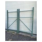 PAIR of Heavy Duty Teardrop Pallet Rack / Racking Uprights - 84" Tall and 48" Deep
