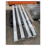 Lot of 4 - GALVANIZED Teardrop Pallet Rack / Racking Beams 8