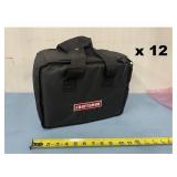 Lot of 12 NEW Craftsman Black Nylon Soft-Sided Tool Bag Storage Cases with Compartment Divider & Dual Zippers