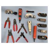 Miscellaneous LOT of Various Wire Strippers, Cutters and Cable Crimpers & Terminator Tools