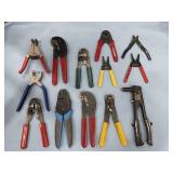 Miscellaneous LOT of Various Wire Strippers, Cutters and Cable Crimpers & Terminator Tools