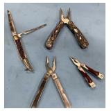 LOT of Miscellaneous Multi-Tools / Multitools and Vintage Folding Fish Scaler Pocket Knife