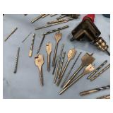 Miscellaneous LOT of Drill Bits & Power Drill and Accessories