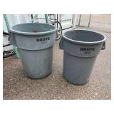 Lot of 2 - Rubbermaid Commercial Products BRUTE Trash Cans / Garbage Containers