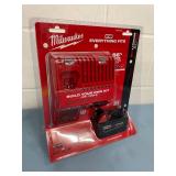 New - Milwaukee Power Tools RedLithium Red Lithium High-Output XC5.0 Battery Pack AND Charger