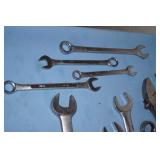 Miscellaneous LOT of LARGE Open-End and Combination Wrenches and HUGE Crescent Wrench