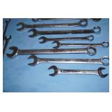 Miscellaneous LOT of LARGE Open-End and Combination Wrenches and HUGE Crescent Wrench