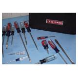 Craftsman Phillips / Philips Head and Standard Screwdriver LOT with Soft-Sided Case